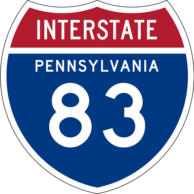 Interstate 83 Pennsylvania sign