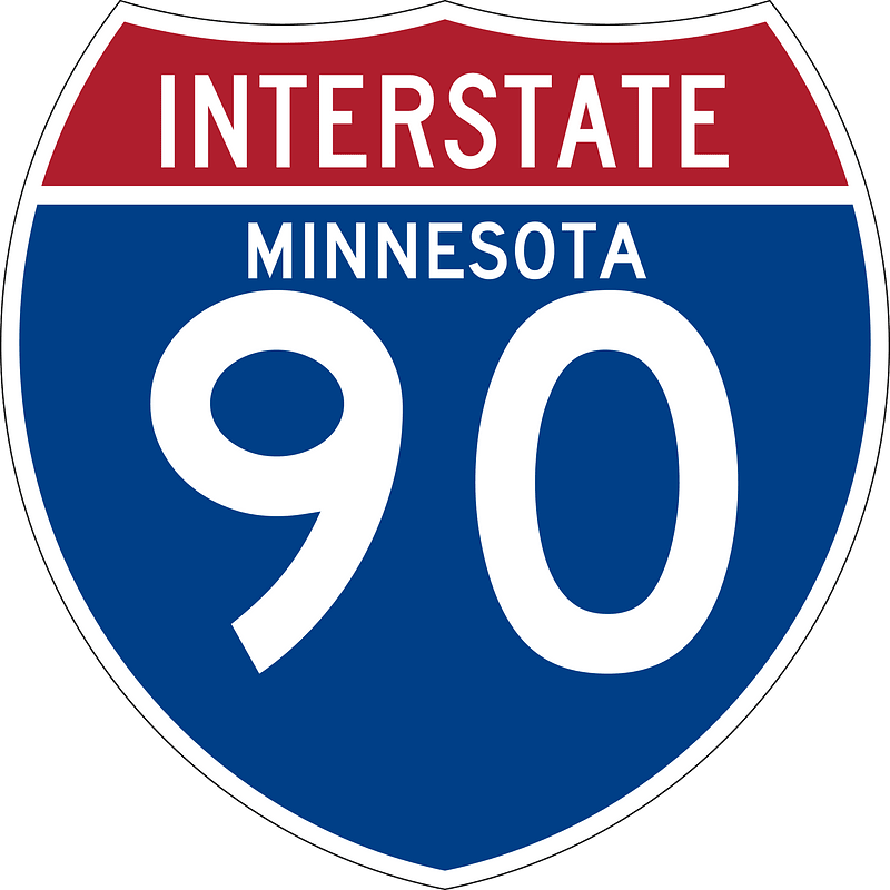 Interstate 90 Minnesota sign
