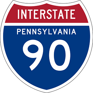 Interstate 90 Pennsylvania sign