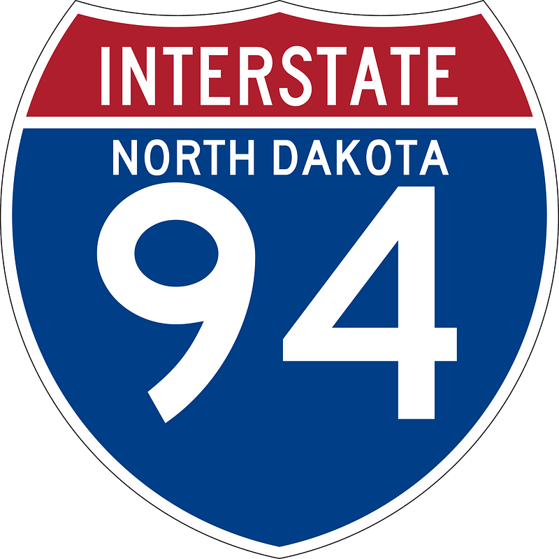 Interstate 94 North Dakota sign
