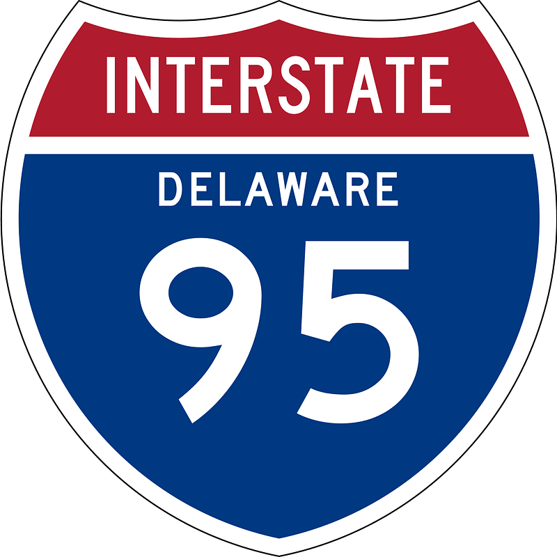 Interstate 95 Delaware sign