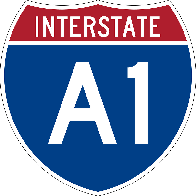 Interstate A1 Alaska sign