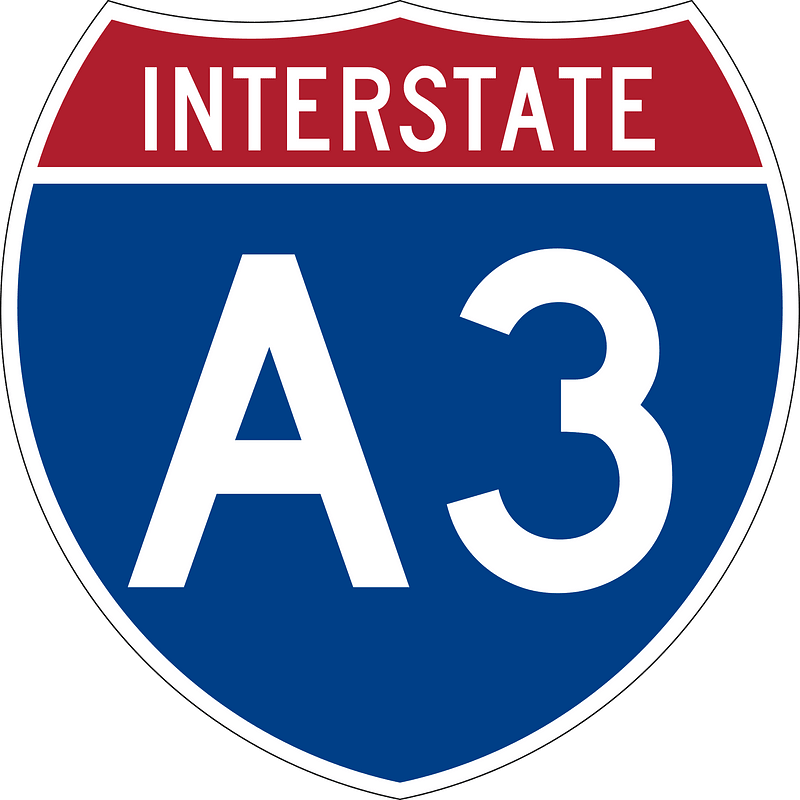 Interstate A3 Alaska sign