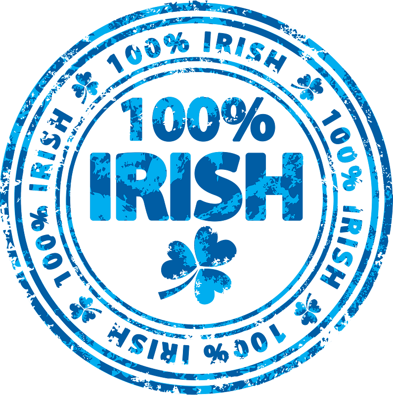 100 percent irish blue stamp