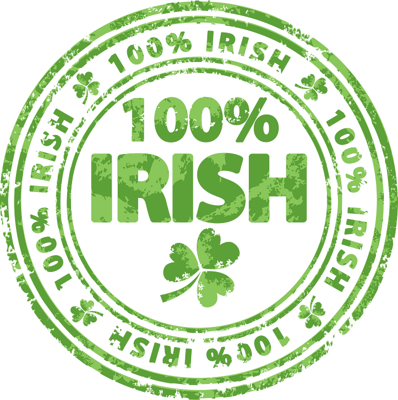 100 percent irish green stamp