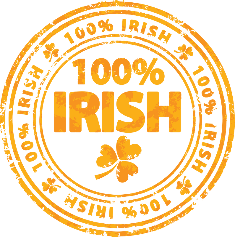 100 percent irish orange stamp