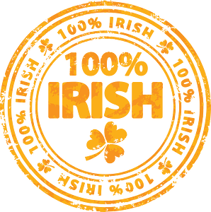 100 percent irish orange stamp
