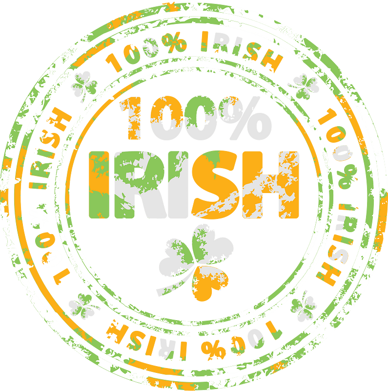 100 percent irish three colors stamp