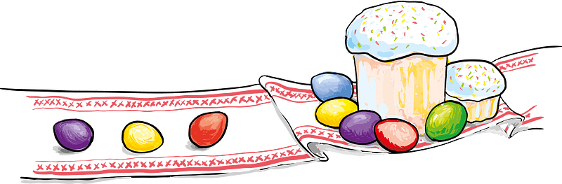 Easter eggs with cake