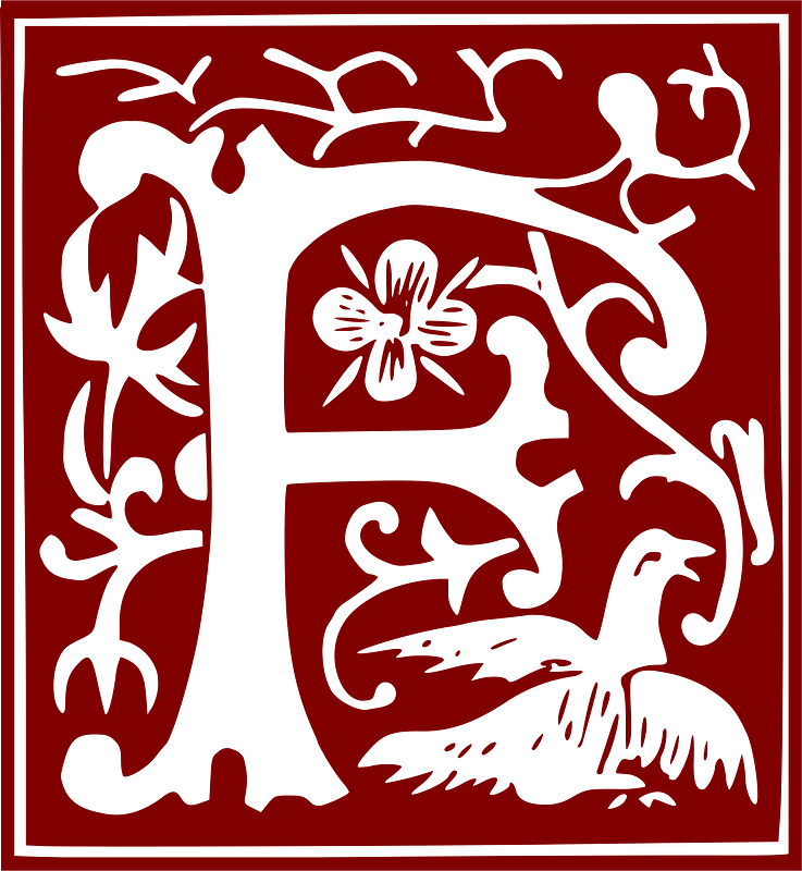 Ornamental Alphabet 16th Century Letter F