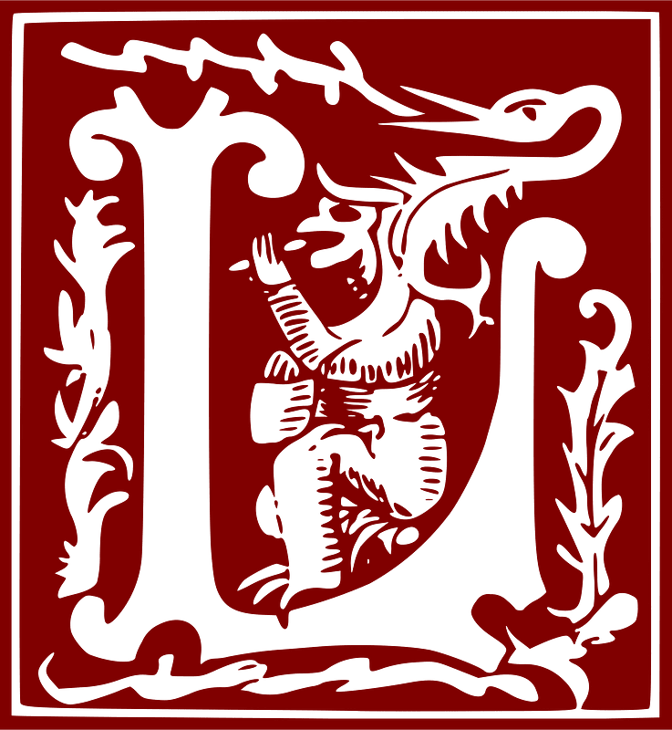 Ornamental Alphabet 16th Century Letter L