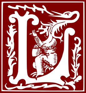 Ornamental Alphabet 16th Century Letter L