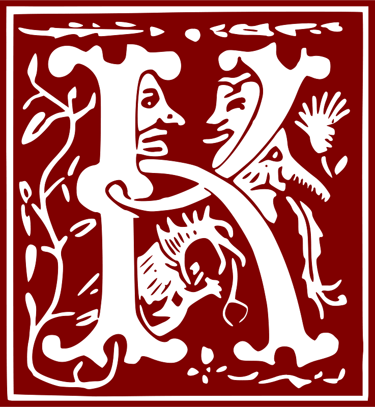 Ornamental Alphabet 16th Century Letter K