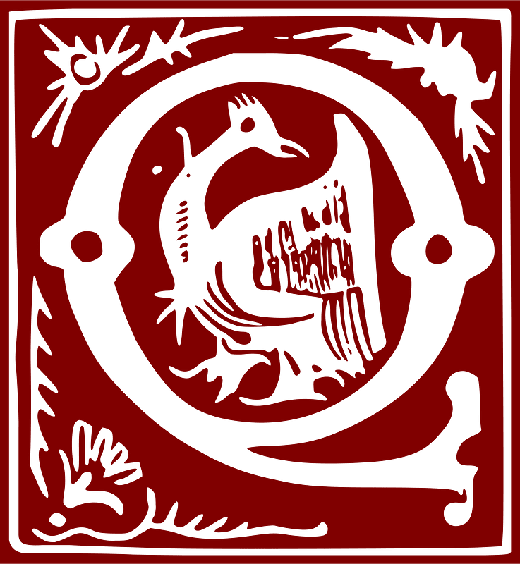 Ornamental Alphabet 16th Century Letter Q