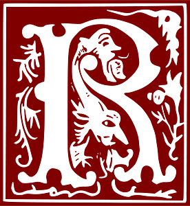 Ornamental Alphabet 16th Century Letter R