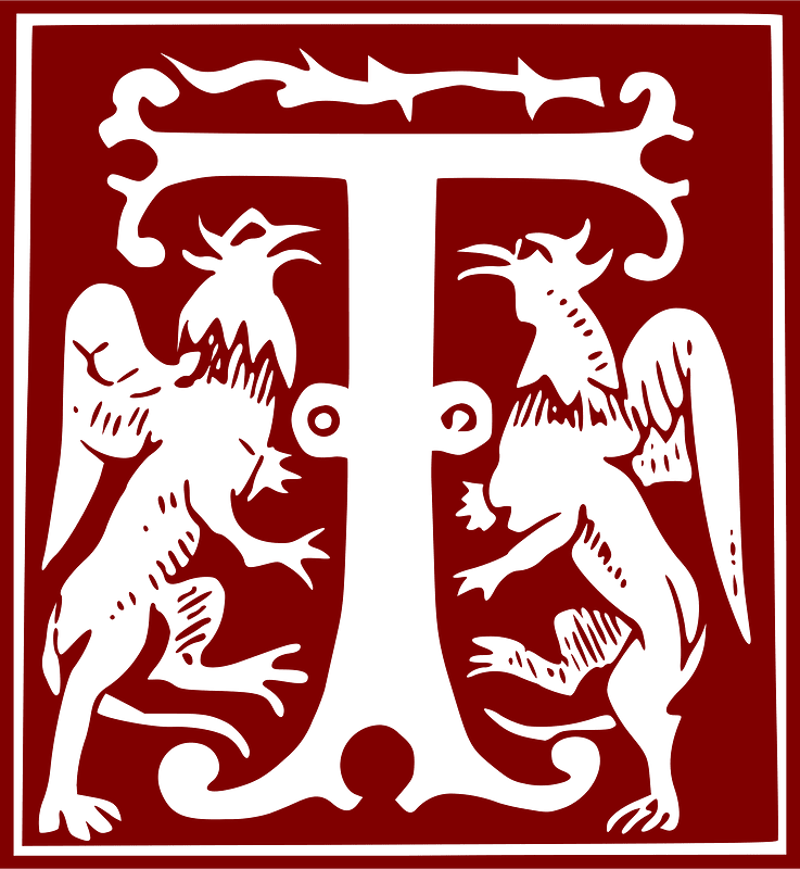 Ornamental Alphabet 16th Century Letter T