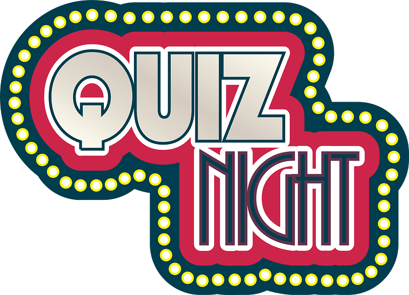 Quiz night neon sign label