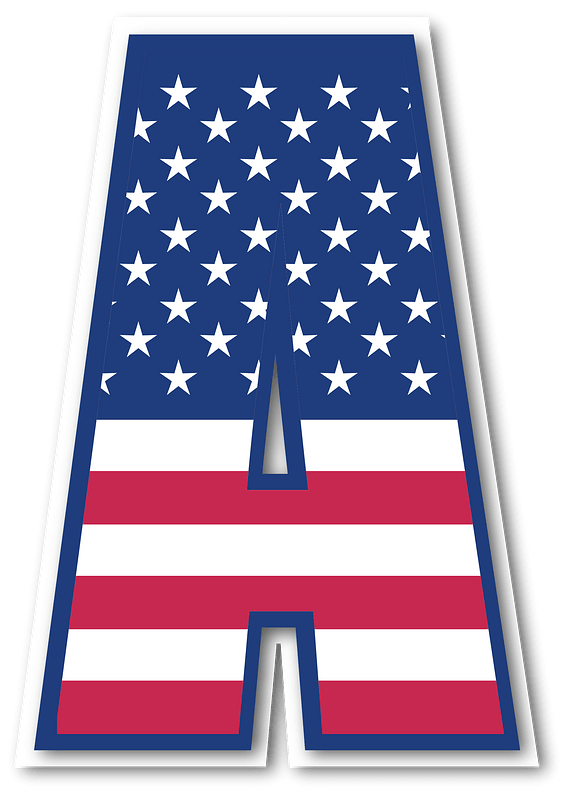 USA flag letter A