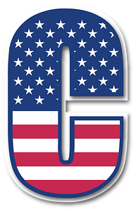 USA flag letter C