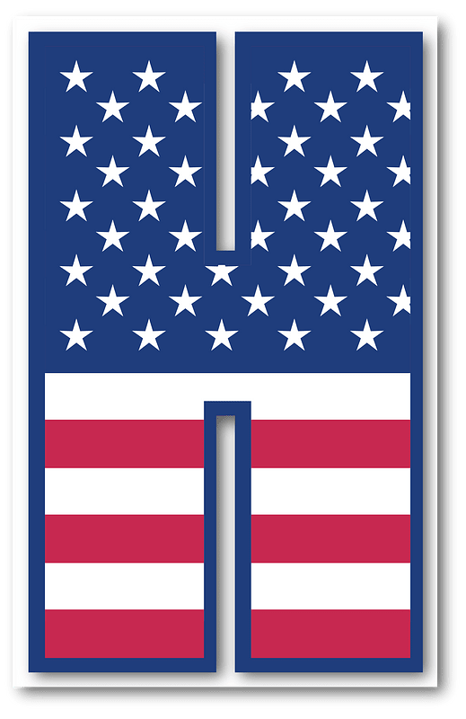 USA flag letter H