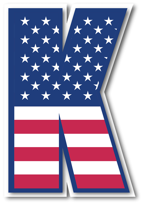 USA flag letter K