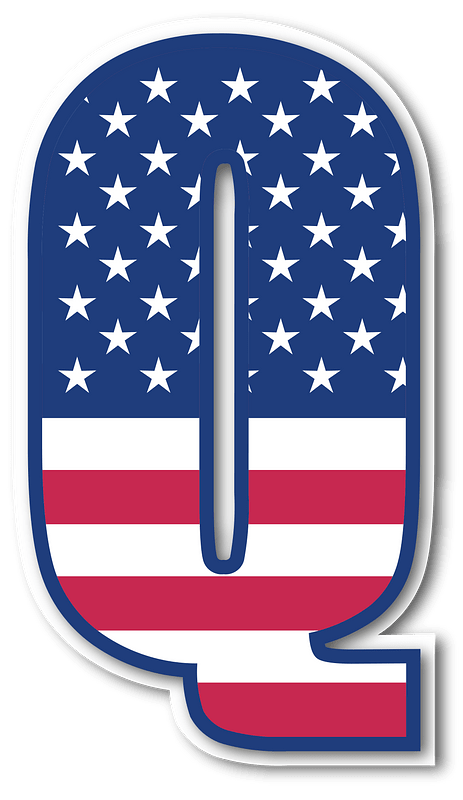 USA flag letter Q