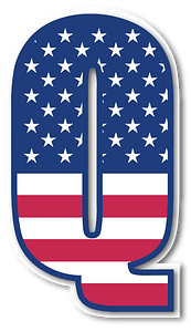 USA flag letter Q