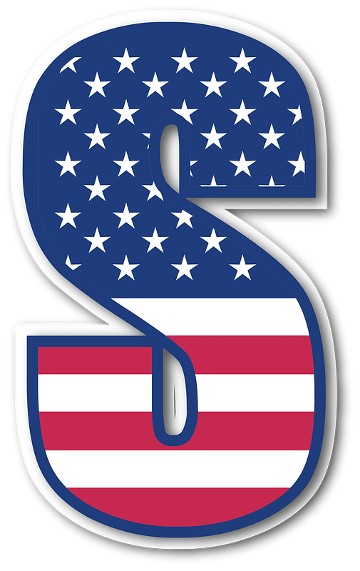 USA flag letter S