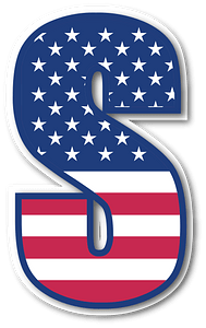 USA flag letter S