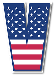 USA flag letter V
