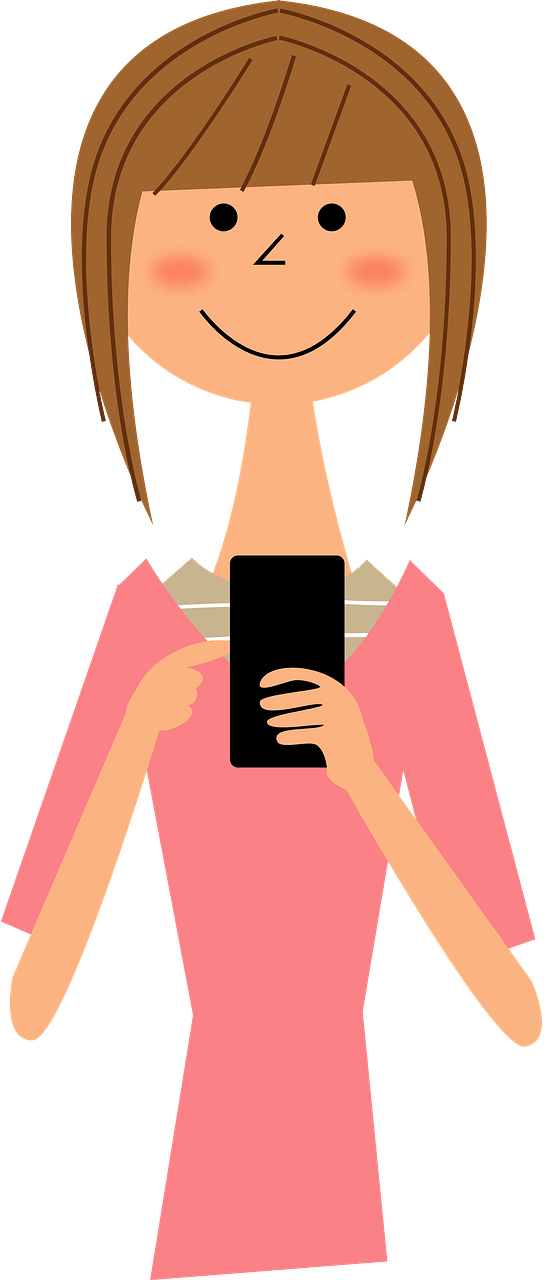 Girl is Looking at Her Smartphone
