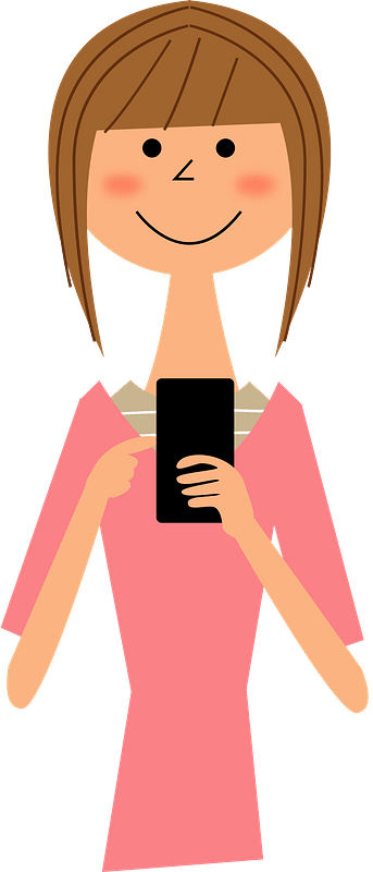 Girl is Looking at Her Smartphone