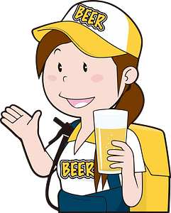 Girl is Selling Beer at a Sports Game