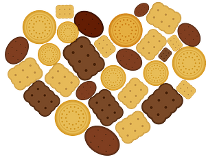 Biscuits and Cookies in a Heart Shape