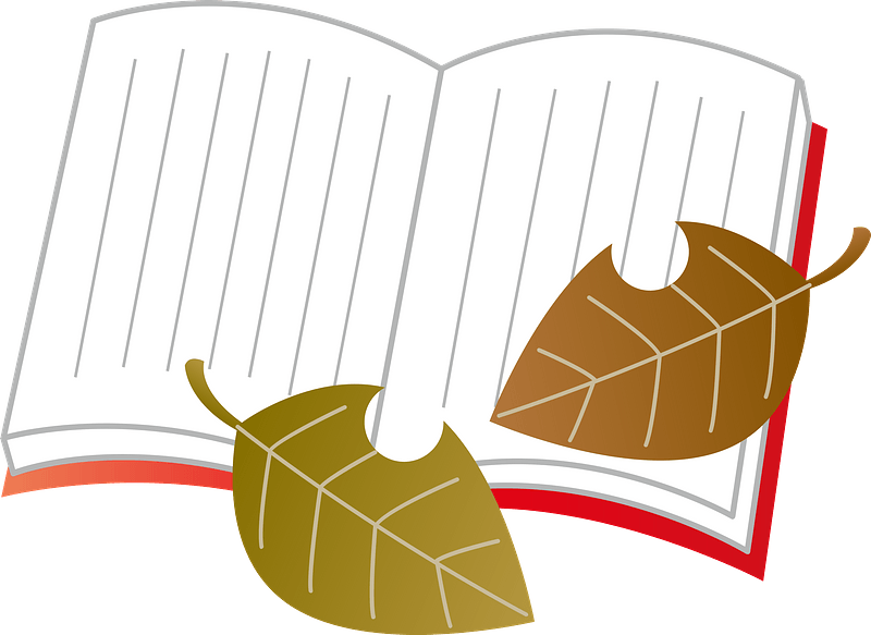 Open Book and Fallen Leaves