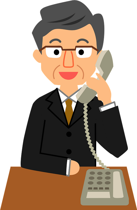 (Calvin) Businessman Man is Talking on the Telephone