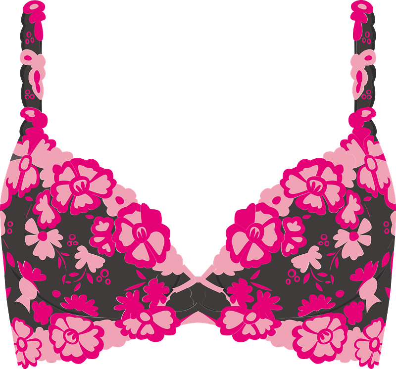 Pink and Black Bra