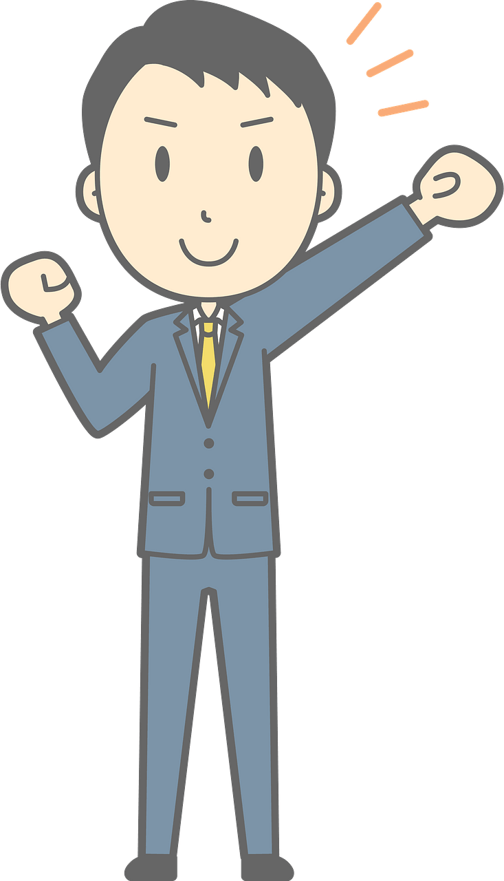 (Noah) Businessman is Cheering