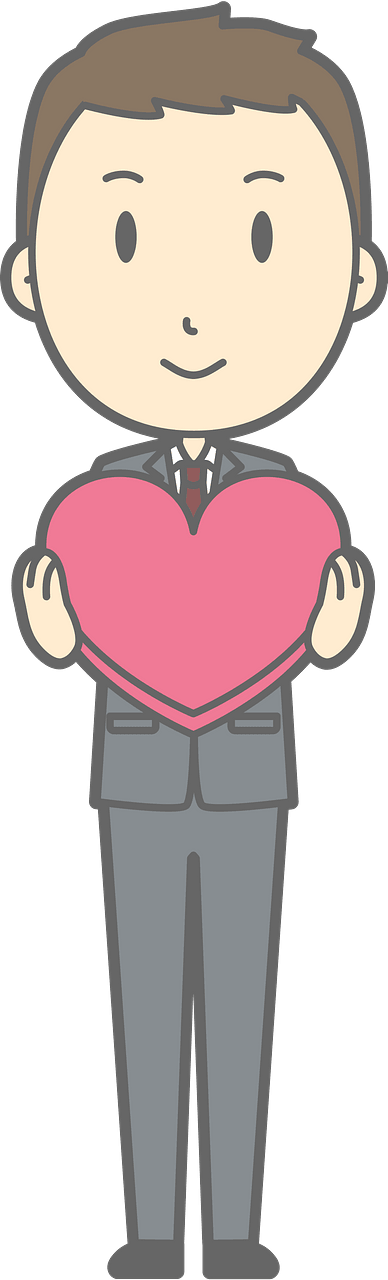 (Nathan) Businessman Is Holding a Red Heart