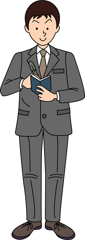 (John) Businessman is Writing a Memo