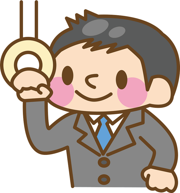 (Oscar) Businessman is Riding the Train as a Standing Passenger