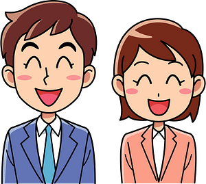 (Charlie) Businessman and Businesswoman are Smiling