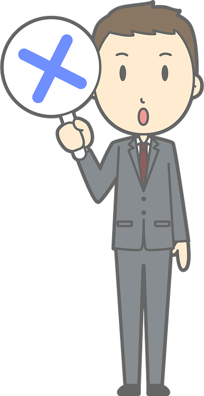 (Nathan) Businessman is Holding an X Sign