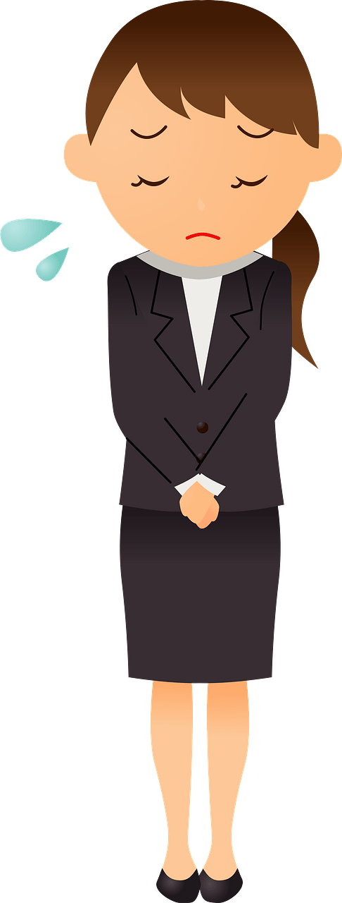 (Simone) Businesswoman is  Giving an Apology