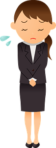 (Simone) Businesswoman is  Giving an Apology