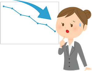 (Leanne) Businesswoman is Presenting a Descending Graph