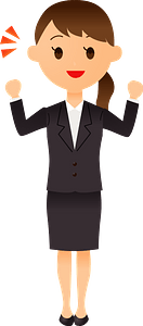 (Simone) Businesswoman is Pumping Her Fists