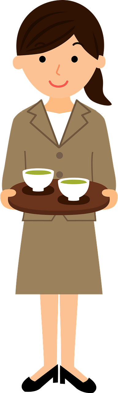 Businesswoman is Drinking Tea