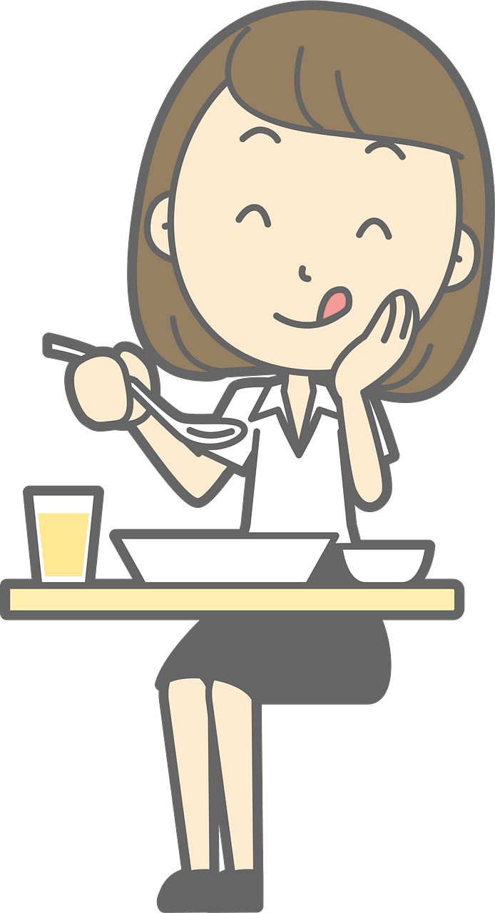 (Lenore) Businesswoman is Eating a Delicious Meal