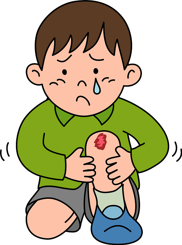 Boy Has an Abrasion on His Knee